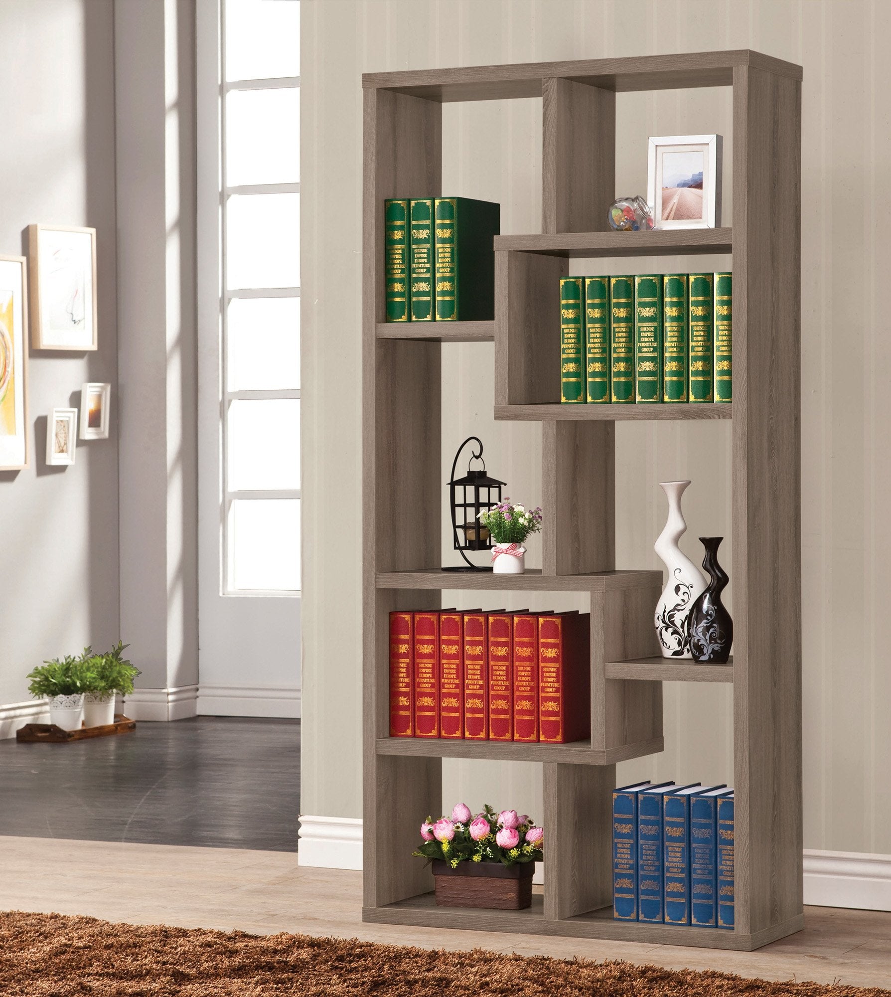 Benjara Book Case, One, Gray