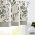 jinchan Linen Valance Double Layer Kitchen Window Curtain Green Leaf on Beige Valance for Living Room Cafe Farmhouse Room Darken