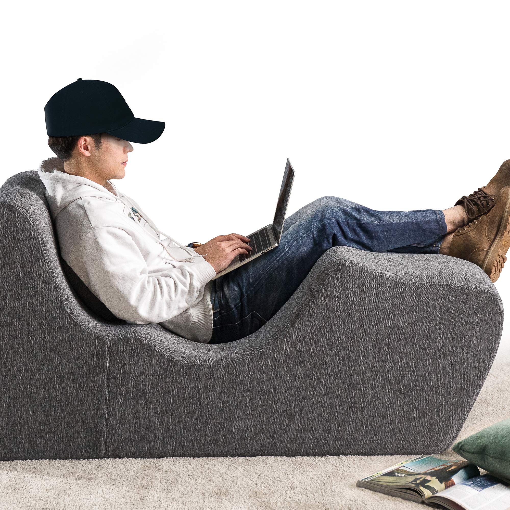 ZINUS Lotus Zero Gravity Chaise Lounger, Foam Recliner for Living Room, Ergonomic Positioning for Better Relaxation, Pillow Incl
