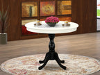 East West Furniture Amt-Lbl-Tp Antique Modern Kitchen Table - A Round Dining Table Top With Pedestal Base, 36X36 Inch, Multi-Color