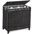 Laundry Hamper with 3 Removable Liner Bags; 132L Handwoven Rattan Laundry Basket with Lid & Heightened Feet; Clothes Hamper with