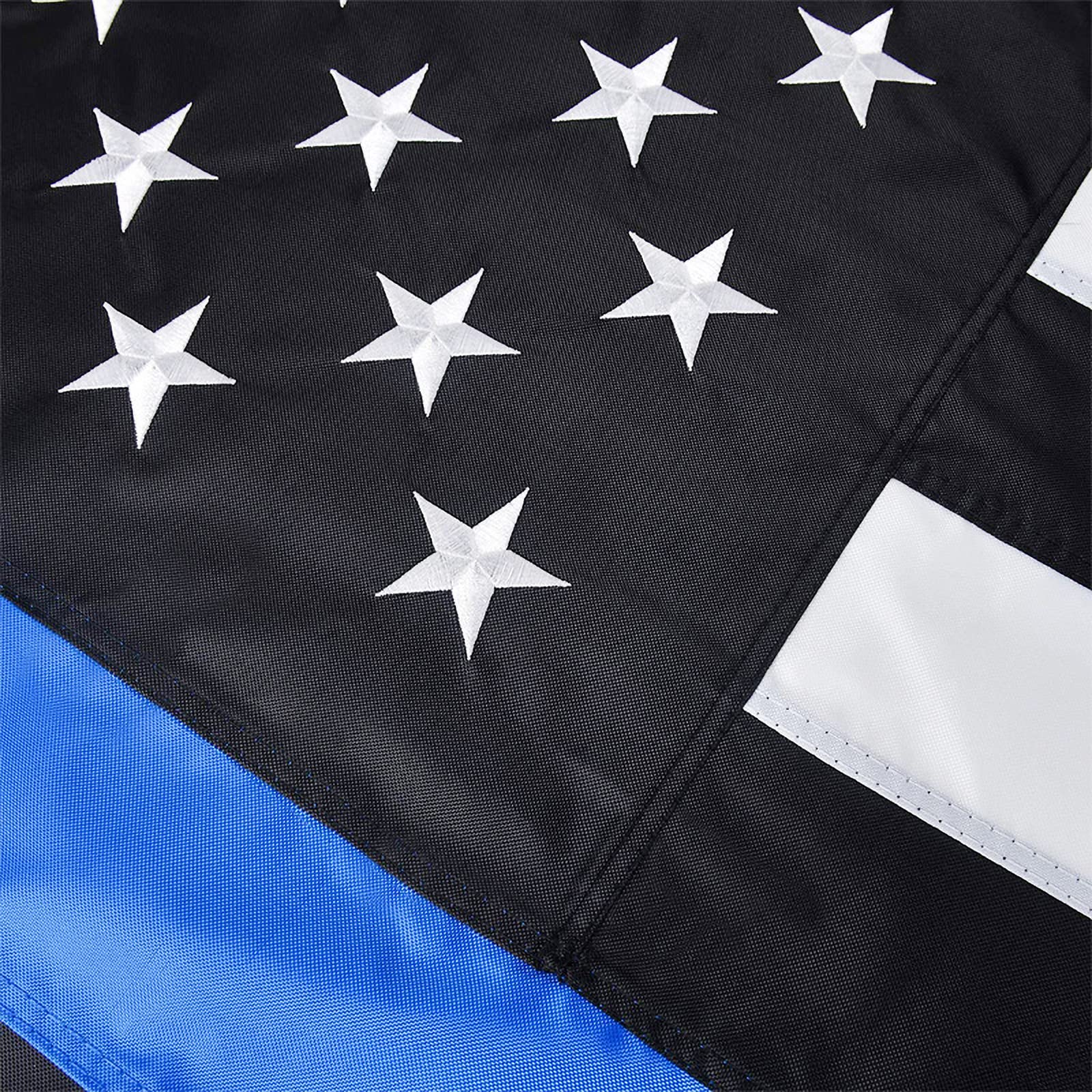 Thin Blue Line Flags 2X3 Ft Outdoor Heavy Duty, Black And Blue American Police Flag Honoring Law Enforcement Officers, Embroider