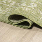 Jonathan Y Smb104D-4 Malta Bohemian Medallion Textured Weave Indoor Outdoor Area Rug, Coastal Traditional Transitional Easy Cleaning,Bedroom,Kitchen,Backyard,Patio,Non Shedding 4 X 6, Green/Cream