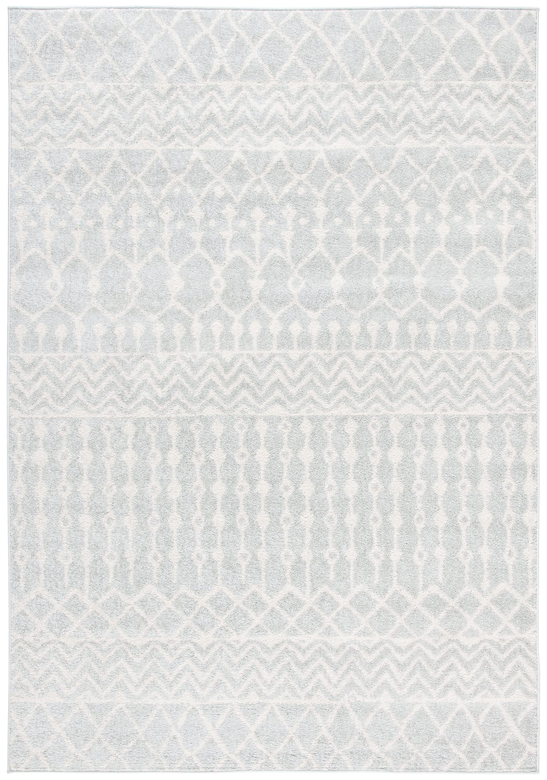 SAFAVIEH Tulum Collection Accent Rug - 2 x 5, Light Grey & Ivory, Moroccan Boho Distressed Design, Non-Shedding & Easy Care, I
