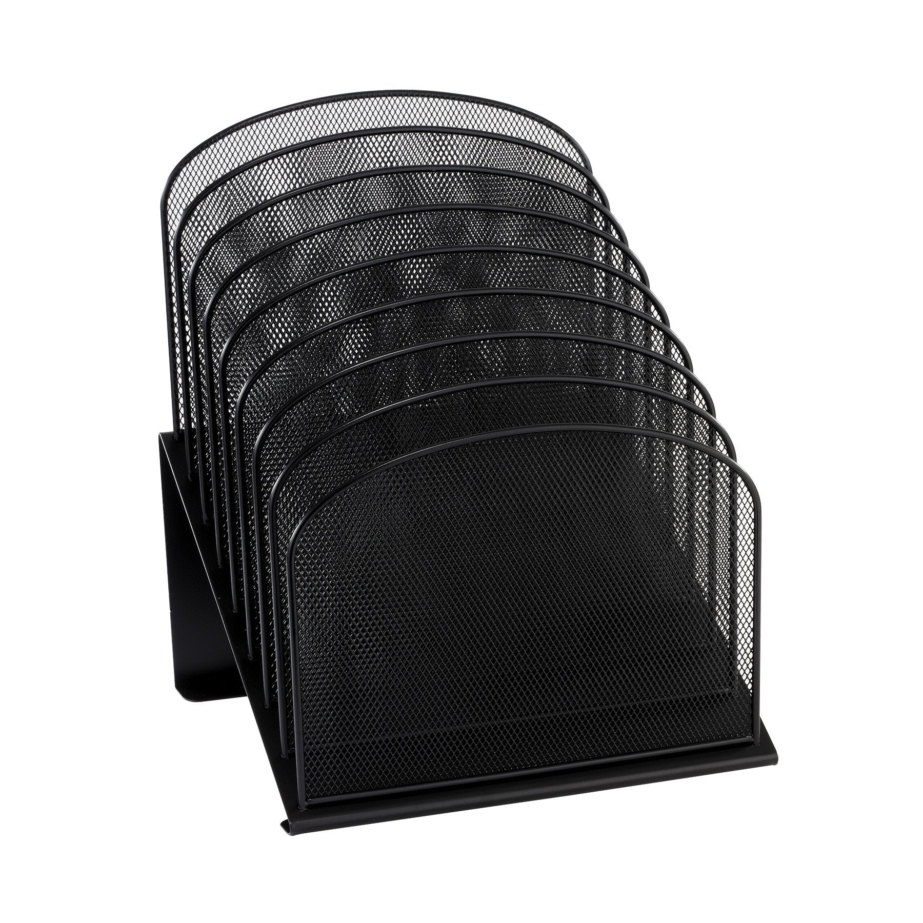 Safco Products Onyx Mesh 8-Tier Vertical Desktop Organizer 3258Bl, Black Powder Coat Finish, Durable Steel Mesh Construction, Sp