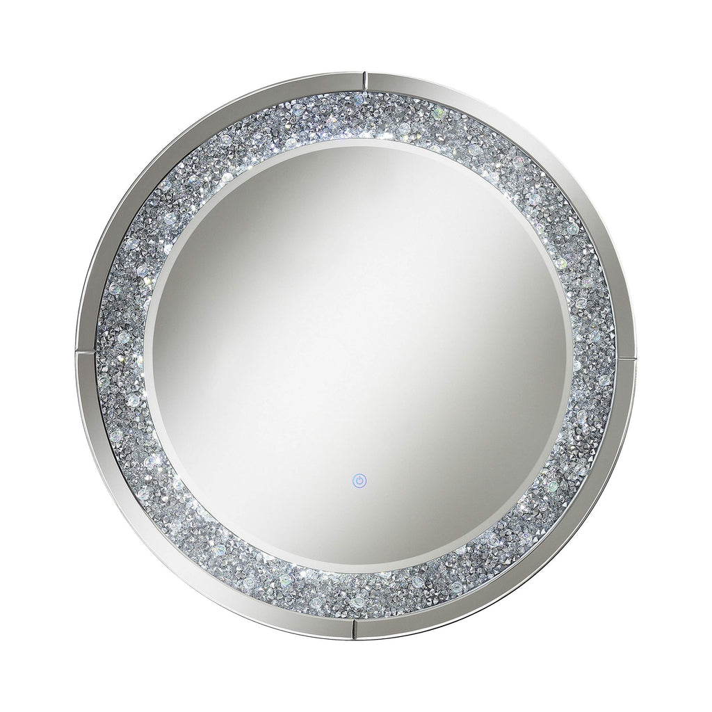 Coaster Home Furnishings Round Wall Mirror With Led Lighting Silver 961428