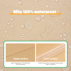 F&J Outdoors Patio Furniture Covers, Waterproof Uv Resistant For Table & Chairs Set, Beige, 90'X60'