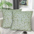 Tiny Break Cotton Swirl Leaves Printed Sofa Cushion Cover  Decorative Throw Pillow Case  Set Of 218 X 18 Inch  Pixie Green