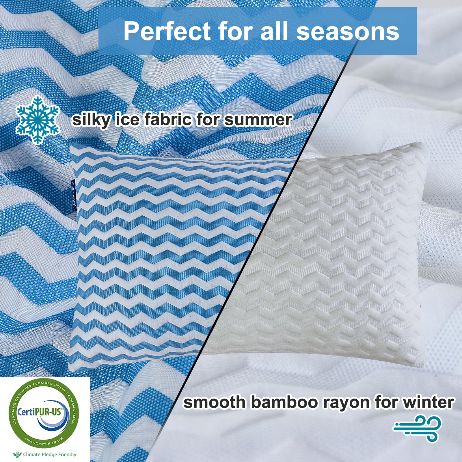 Pillows Standard Size Set Of 2- Standard Pillows Set Of 2 - Adjustable Firm Pillow For Back Stomach And Side Sleeper - Shredded