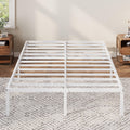 Allewie Queen Bed Frame, 12 Inch Metal Platform Beds with Storage Space, No Box Spring Required and Easy Assembly, White