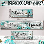 Sunnyray 4 Pcs Farmhouse Bathroom Wall Decor Sign Daisy Tulip Flowers And Butterfly Bathroom Wall Art Relax Soak Unwind Breathe