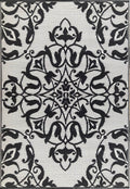 Mad Mats Traditional Outdoor Rug, Reversible Plastic Mat (4' X 6', New Wrought Iron - Black/White)
