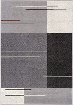 HomeRoots Grey 100% Twisted Polyester 5â€ x 8â€ Gray Modern Geometric Area Rug