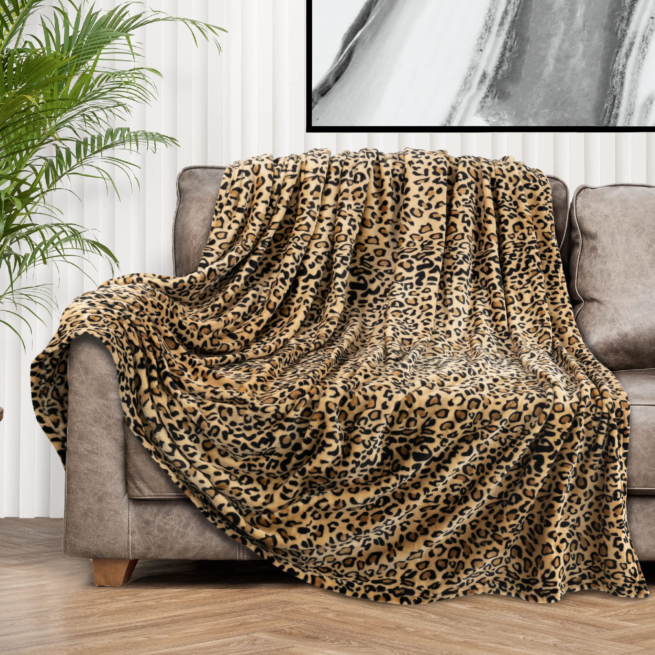 Pavilia Cheetah Fleece Throw Blanket | Cheetah Leopard Animal Print Flannel Blanket For Twin Bed | Soft Velvet Lightweight Micro