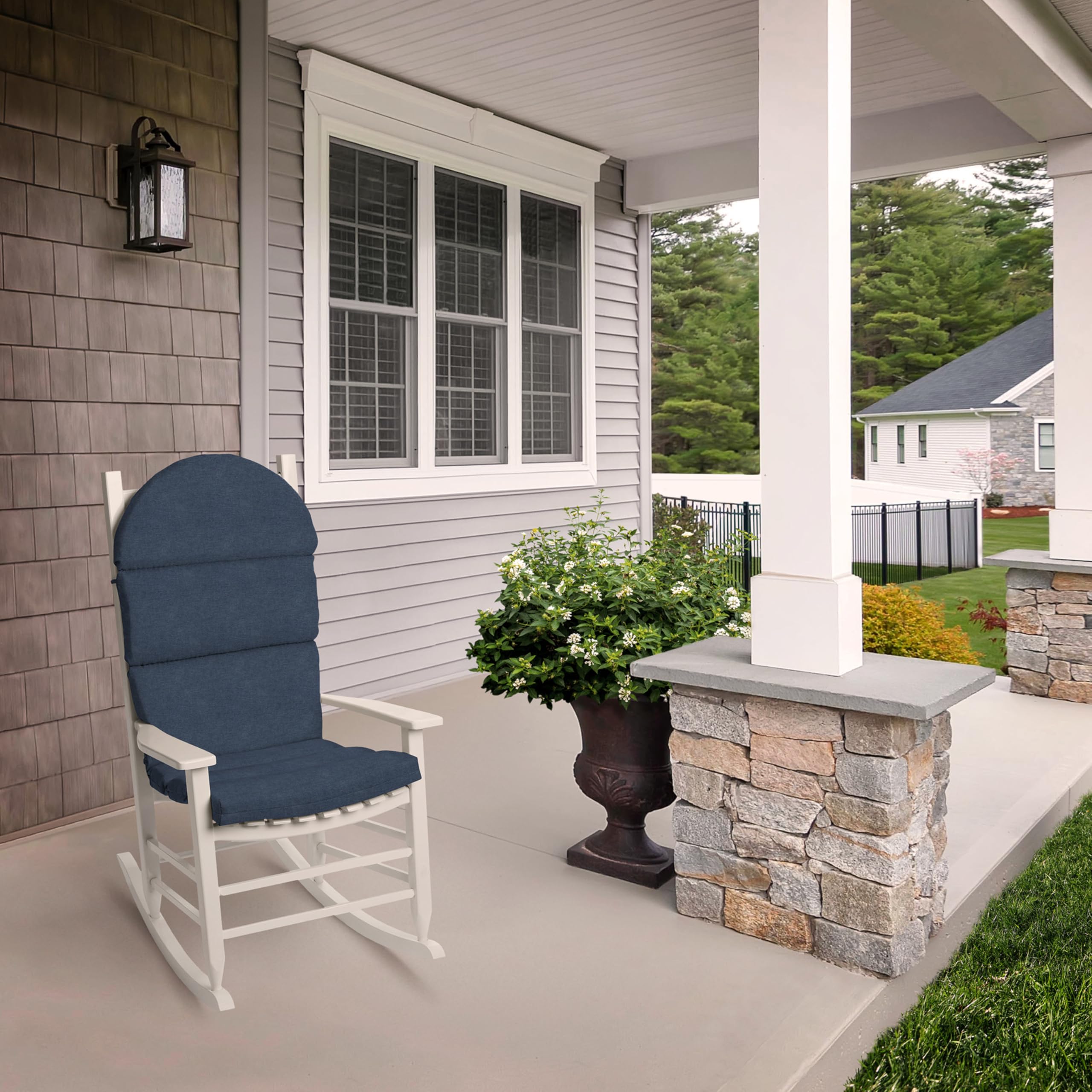 Arden Selections Oceantex Outdoor Rocking Chair Cushion, 21.5 X 19, Rain-Proof, Fade Resistant, Cushions For Rocking And Adirond