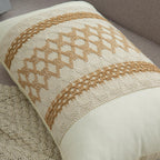 Mayler Yee Throw Pillow Covers 12 X 20 Inch 1Pc For Farmhouse Living Room, Cotton & Burlap Textured Striped Woven Boho Pillow Co