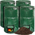 Ctosree 4 Pack 34 Gallon Compost Bins Outdoor Reusable Yard Waste Lawn Bags