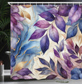 Ambesonne Purple Shower Curtain, Leaves Dancing in The Wind Art on a Marble Print Background in Warm Tones, Cloth Fabric Bathroo