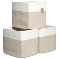 NaturalCozy 13x15x13 Kallax Storage Cubes Bins, 3 Pack | Cotton Rope Cube Storage Bin Woven Baskets for Organizing | Kallax Inse