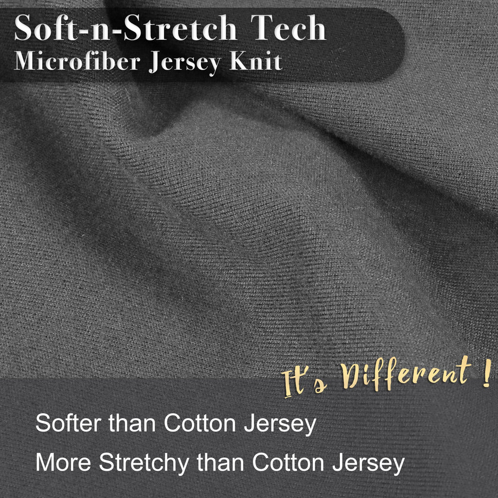 2-Pack Stretch Pillow Cases King - Jersey Knit & Ultra Soft Pillowcases T-Shirt Like Microfiber Blend - Envelope Closure & Suita