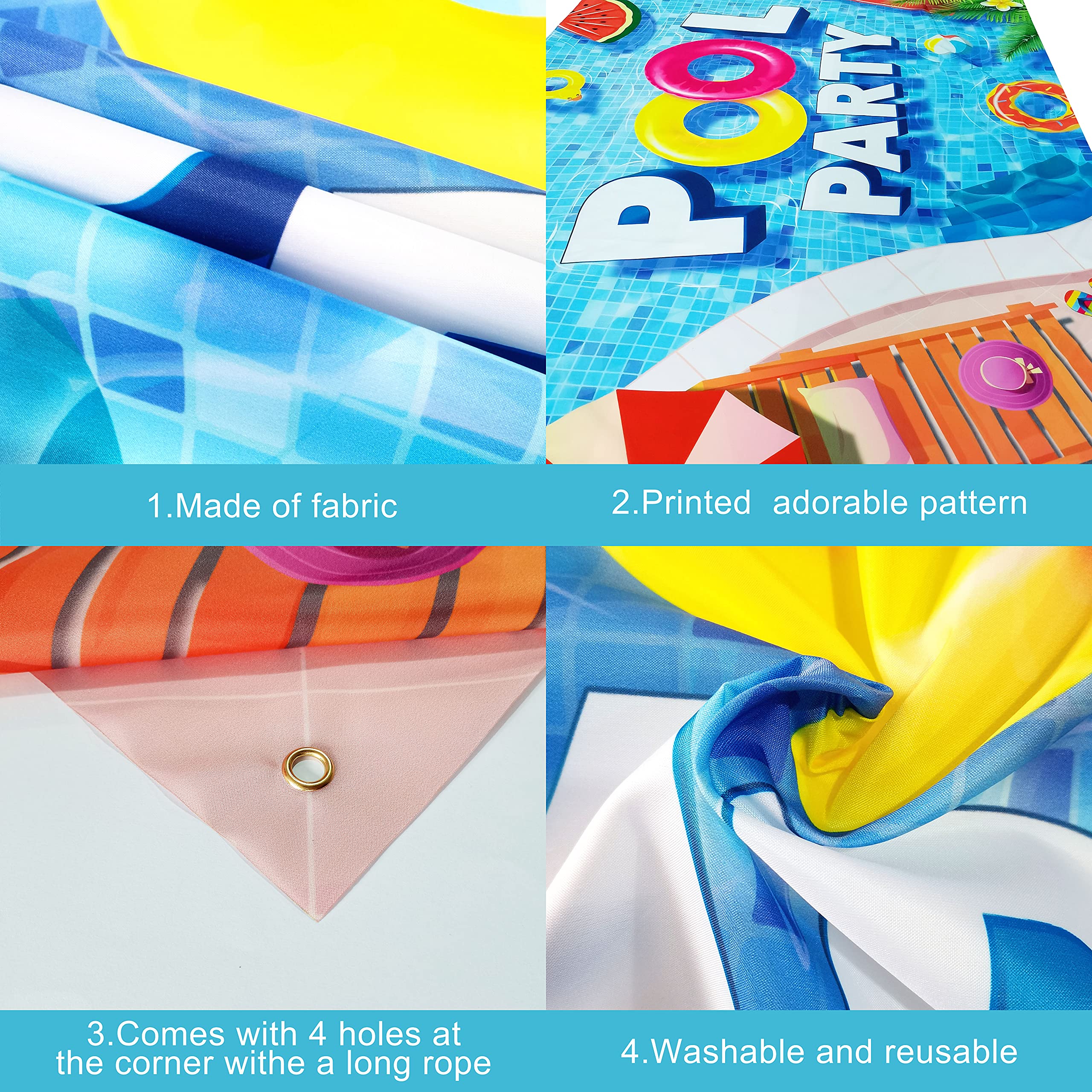 Katchon, Xtralarge Pool Party Backdrop - 72X44 Inch | Pool Party Banner For Pool Party Decorations | Summer Backdrop For Summer