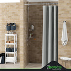 Neaterize Stall Shower Curtain Grey - Hotel Style Grey Shower Curtains For Bathroom With Waffle Design, 36X72 Inches - Fabric Sh