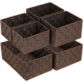 Posprica Woven Storage Baskets for Organizing 6 Pack, Large&Small Storage Cube Bins Set for Bathroom, Storage Boxes Container fo