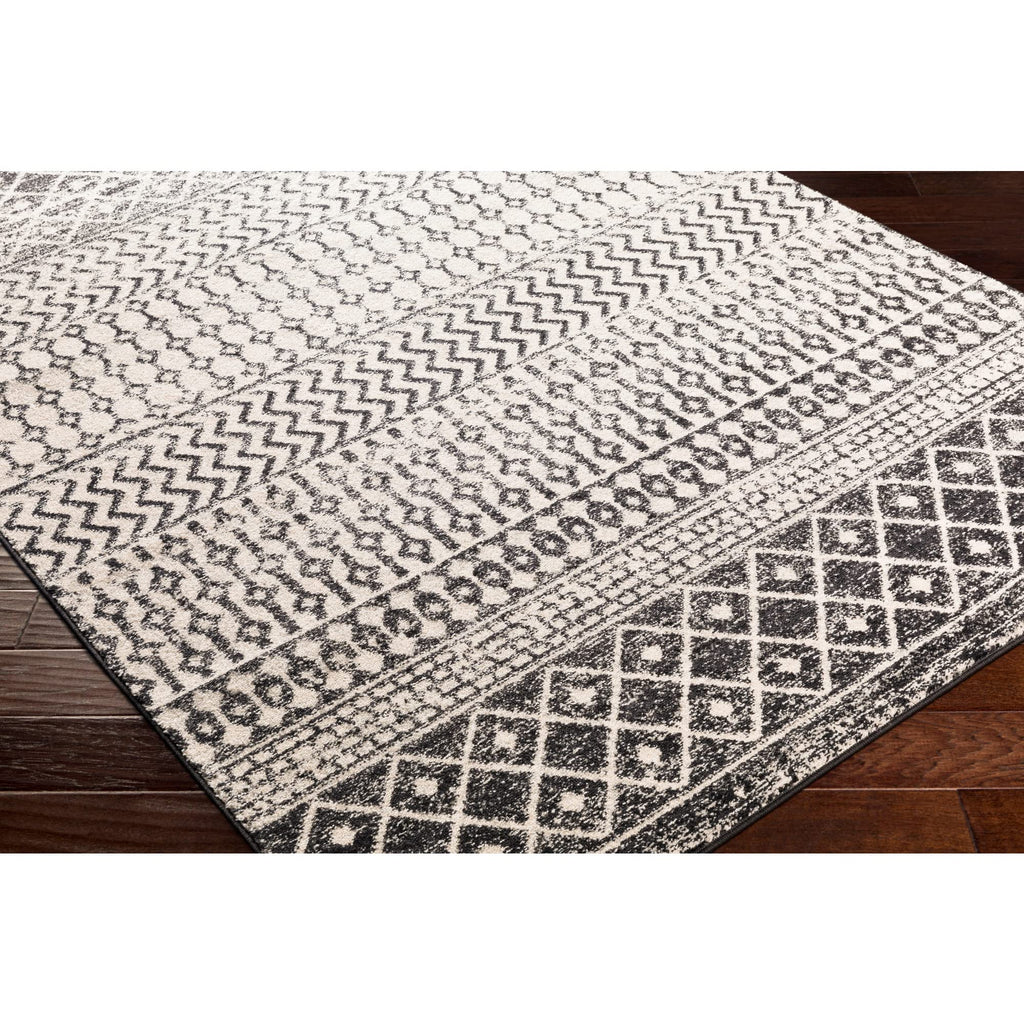 Livabliss Chester Boho Moroccan Area Rug,10' Square,Black