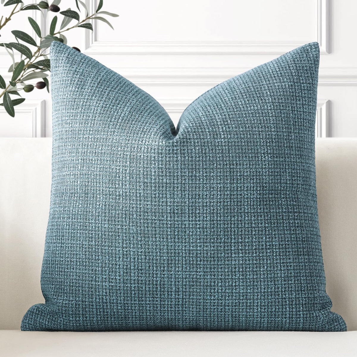 Otostar Linen Throw Pillow Cover Set Of 1 Decorative Square Pillowcases Cushion Covers 16X16 Inch For Home Decor Sofa Bedroom Ca