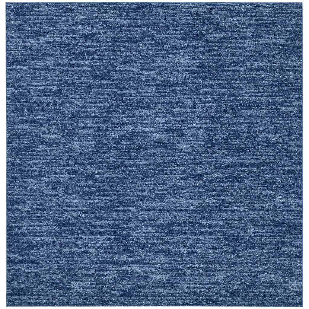 Nourison Essentials Indoor/Outdoor Navy Blue 7' X Square Area-Rug,Easy-Cleaning, Non Shedding, Bed Room, Living Room, Dining Room, Backyard, Deck, Patio (7 Square)