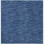 Nourison Essentials Indoor/Outdoor Navy Blue 7' X Square Area-Rug,Easy-Cleaning, Non Shedding, Bed Room, Living Room, Dining Room, Backyard, Deck, Patio (7 Square)