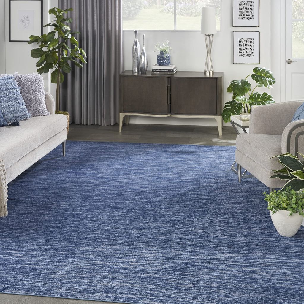 Nourison Essentials Indoor/Outdoor Navy Blue 12' X 15' Area-Rug, Easy-Cleaning, Non Shedding, Bed Room, Living Room, Dining Room, Backyard, Deck, Patio (12X15)
