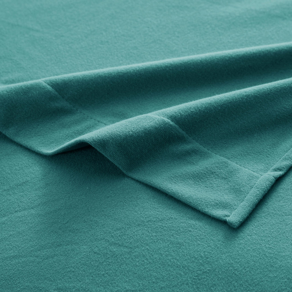 Flannel Sheets King Size Warm And Cozy Deep Pocket Breathable All Season Bedding Set With Fitted With Full Elastic & Built In Corner Sheet Straps, Flat And Pillowcases, King, Teal