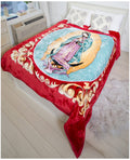 Hiyoko Virgin Mary Blanket, 75' Wx90 H Holy Mother, Religious Guadalupe,Korean Knitted Mink As Adult Bed Throw Bedspread Quilte