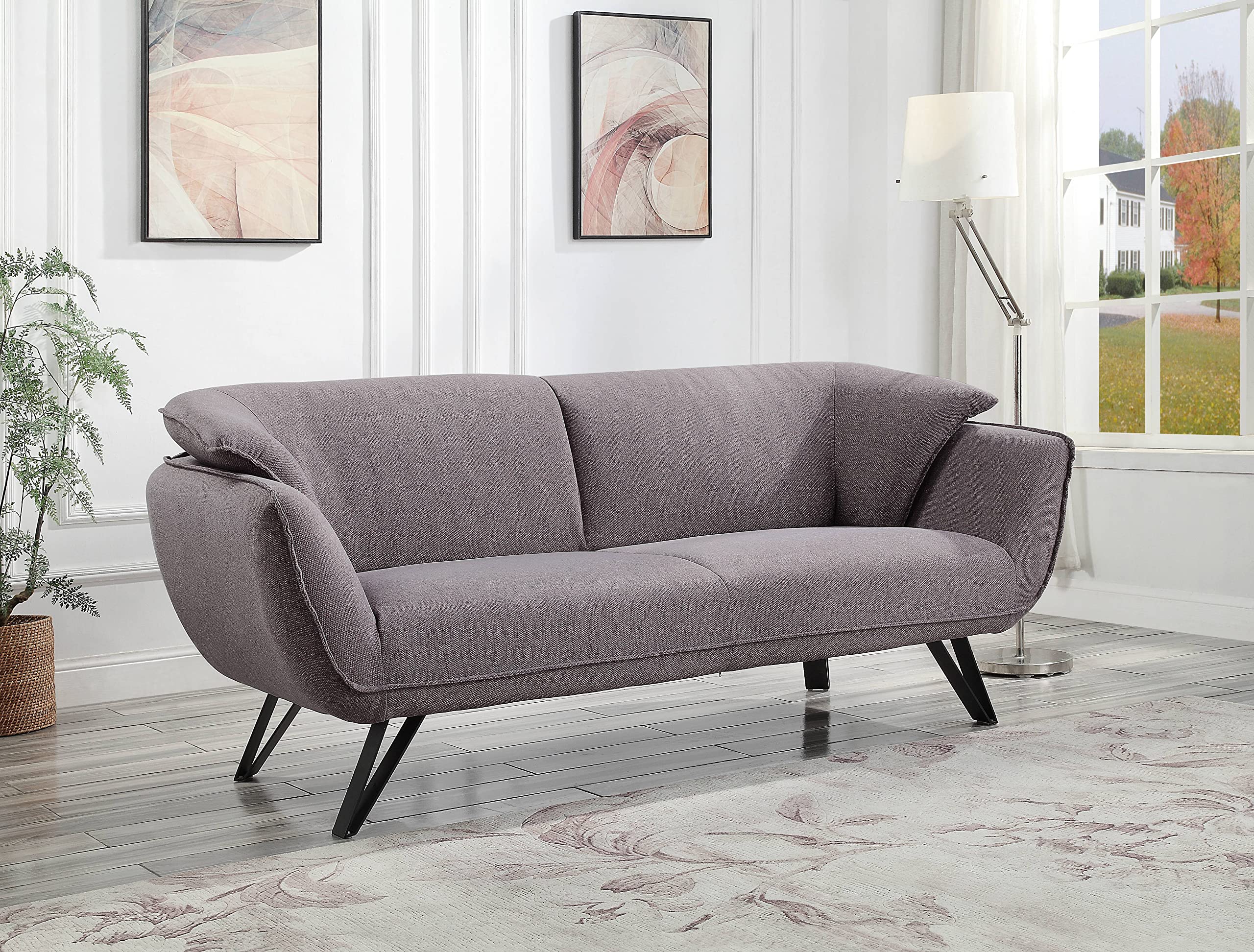 Acme Dalya Upholstered Wooden Frame Sofa in Gray