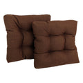 Blazing Needles Indoor/Outdoor Square Tufted Chair Cushion, 19 x 19, Cocoa 2 Count
