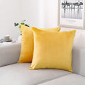 Nini All Decorative Throw Pillow Covers Velvet Soft For Couch Sofa Bedroom Living Room Outdoor Pack Of 2 20X20 Inch Yellow