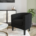 Belleze Living Room Chair, Teddy Polyester Accent Barrel Chair, Club Tub Sofa Chair For Bedroom, Corner Chair With Flared Legs A