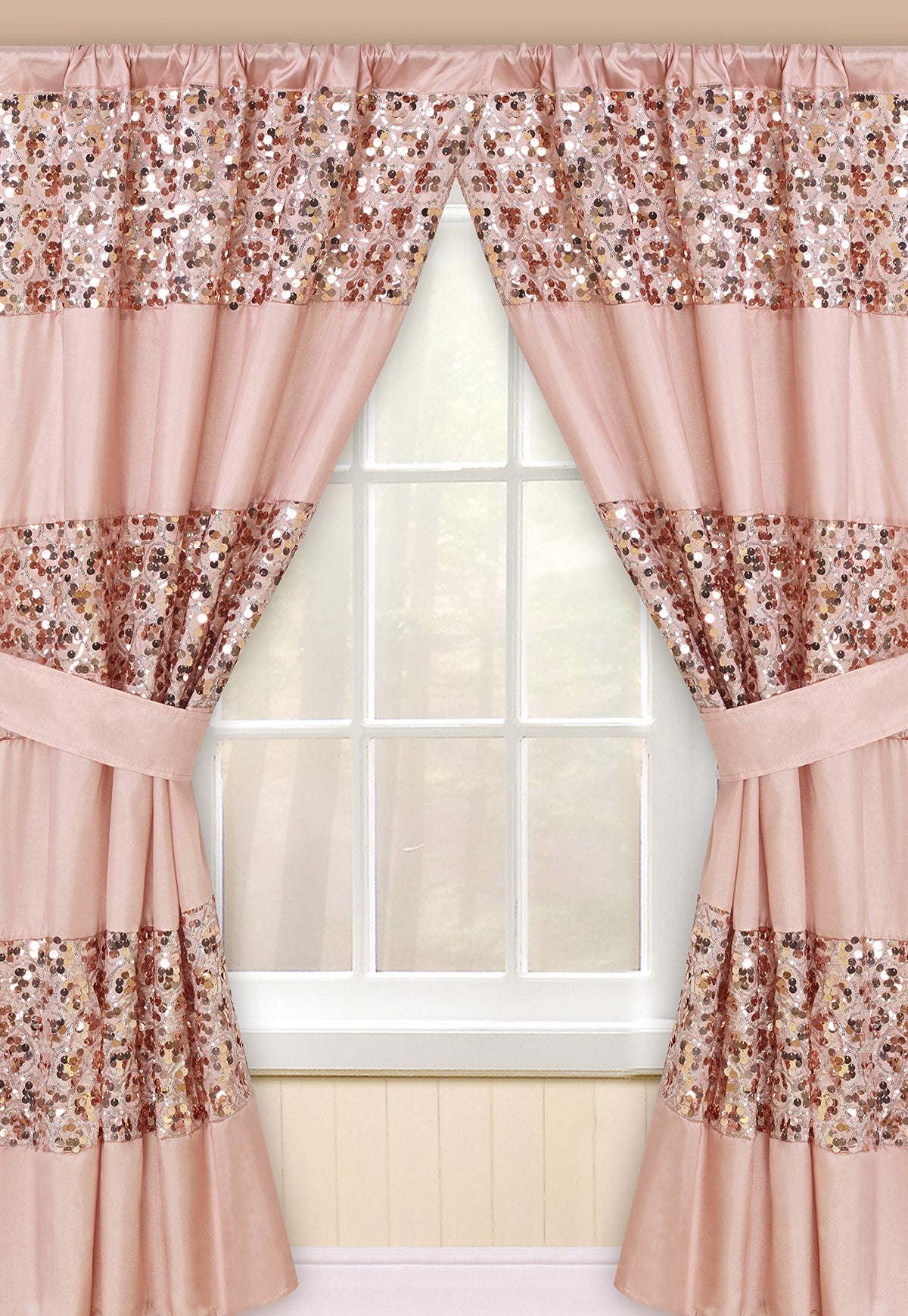 Zahari Home Sinatra Window Curtain Stylish Bathroom Window Curtain,36' X 54' Each, Set Of 2, Blush