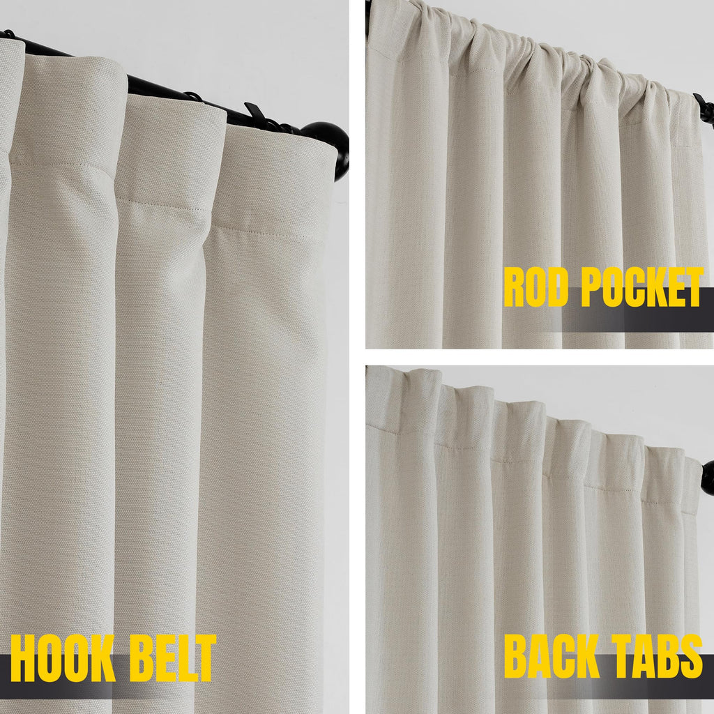 Hpd Half Price Drapes Faux Linen Room Darkening Curtains - 96 Inches Long Luxury Linen Curtains For Bedroom & Living Room (1 Pan