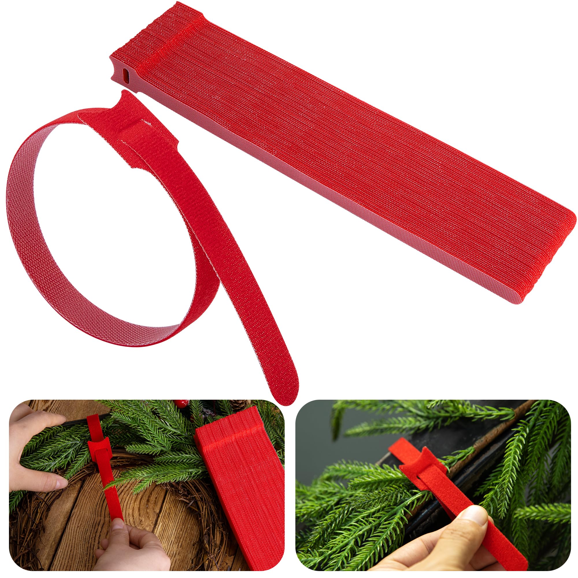 codree 60 Pcs Christmas Garland Ties - 12 Adjustable Holiday Garland Ties - Reusable Nylon Garden Plant Cable Straps for Christm