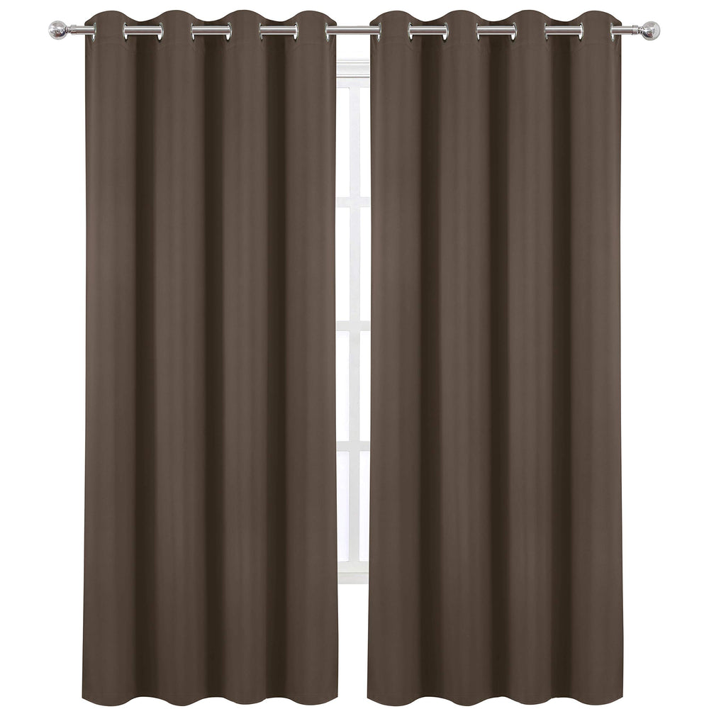 Lemomo Chocolate Brown Thermal Blackout Curtains/52 X 84 Inch/Set Of 2 Panels Room Darkening Curtains For Bedroom