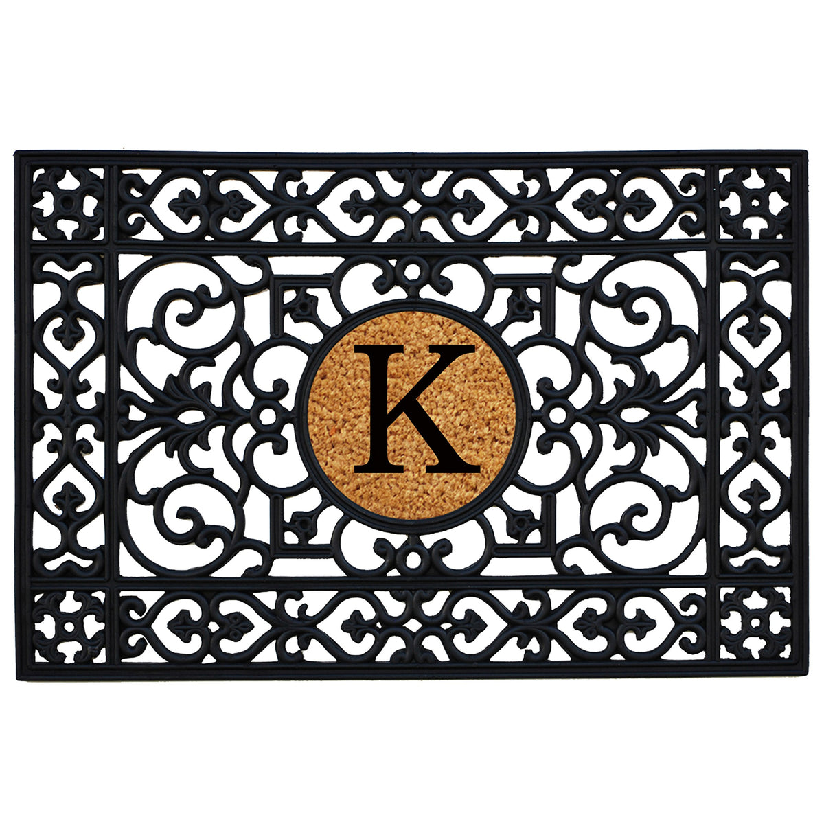 Calloway Mills 160012436K Rubber Monogram Insert Doormat, 2' X 3' (Letter K)