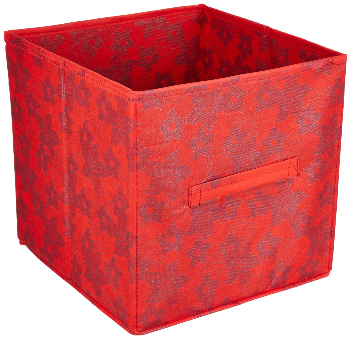 Kuber Industries Metalic Design Non Woven Small Foldable Storage Organiser Cubes/Boxes (Red)  Ctgtc35405