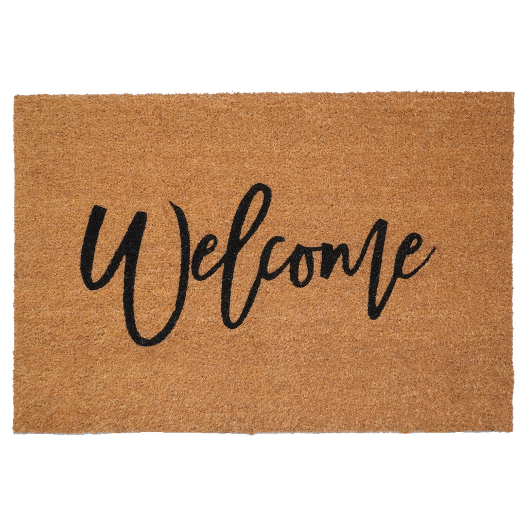 Calloway Mills Cursive Welcome Doormat (Tan/Black, 24' X 36')