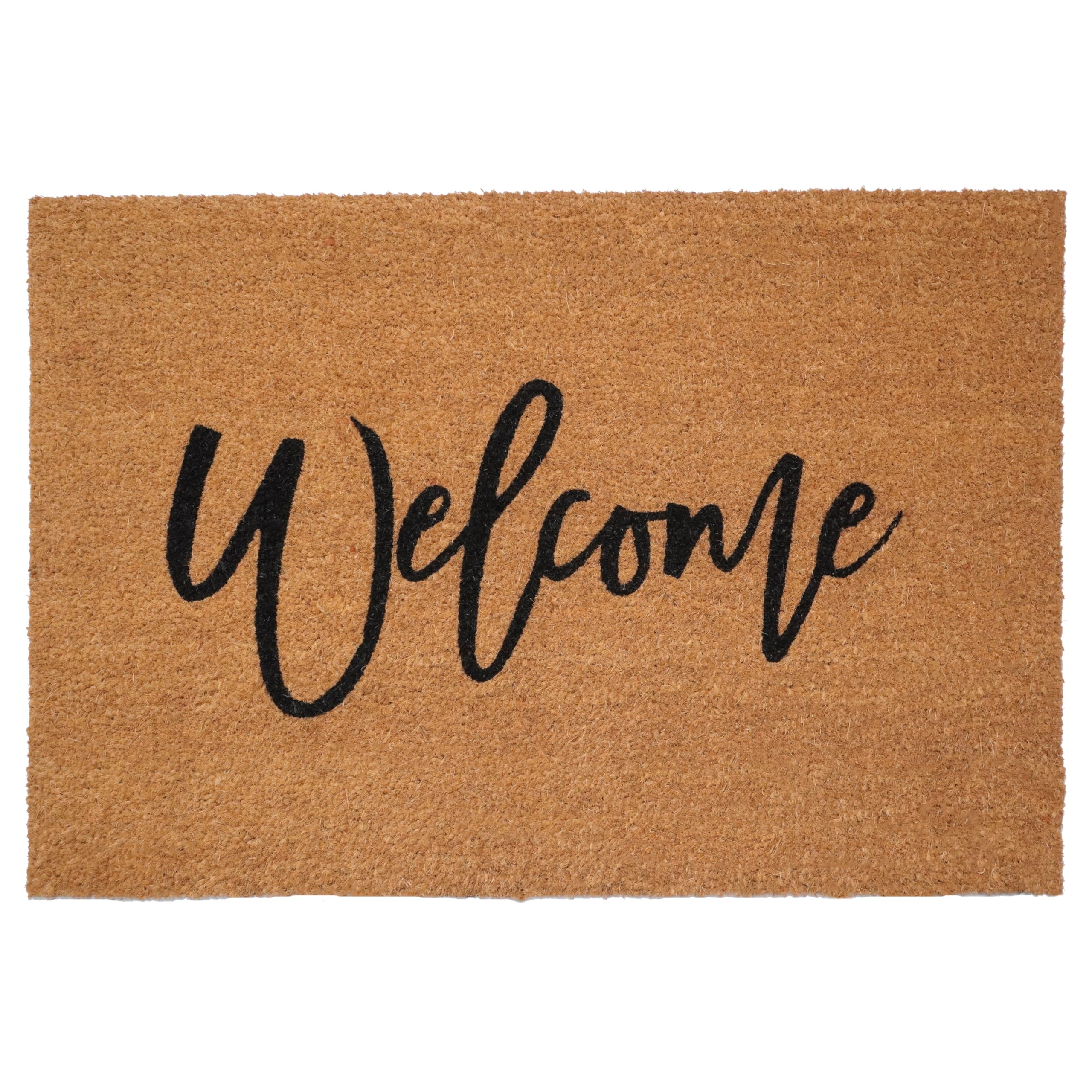Calloway Mills Cursive Welcome Doormat (Tan/Black, 24' X 36')