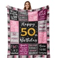 Amonee-Yl 50Th Birthday Gifts For Women, 50Th Birthday Gift Blanket 50'X60', 50 Year Old Gifts For Women, 50Th Birthday Gifts