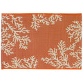 Liora Manne Esencia Machine Washable Non-Slip Low Profile Indoor/Outdoor Mat-Transitional, Coastal, Beach, Border, Coral Edge Sunset 2' X 2'10'