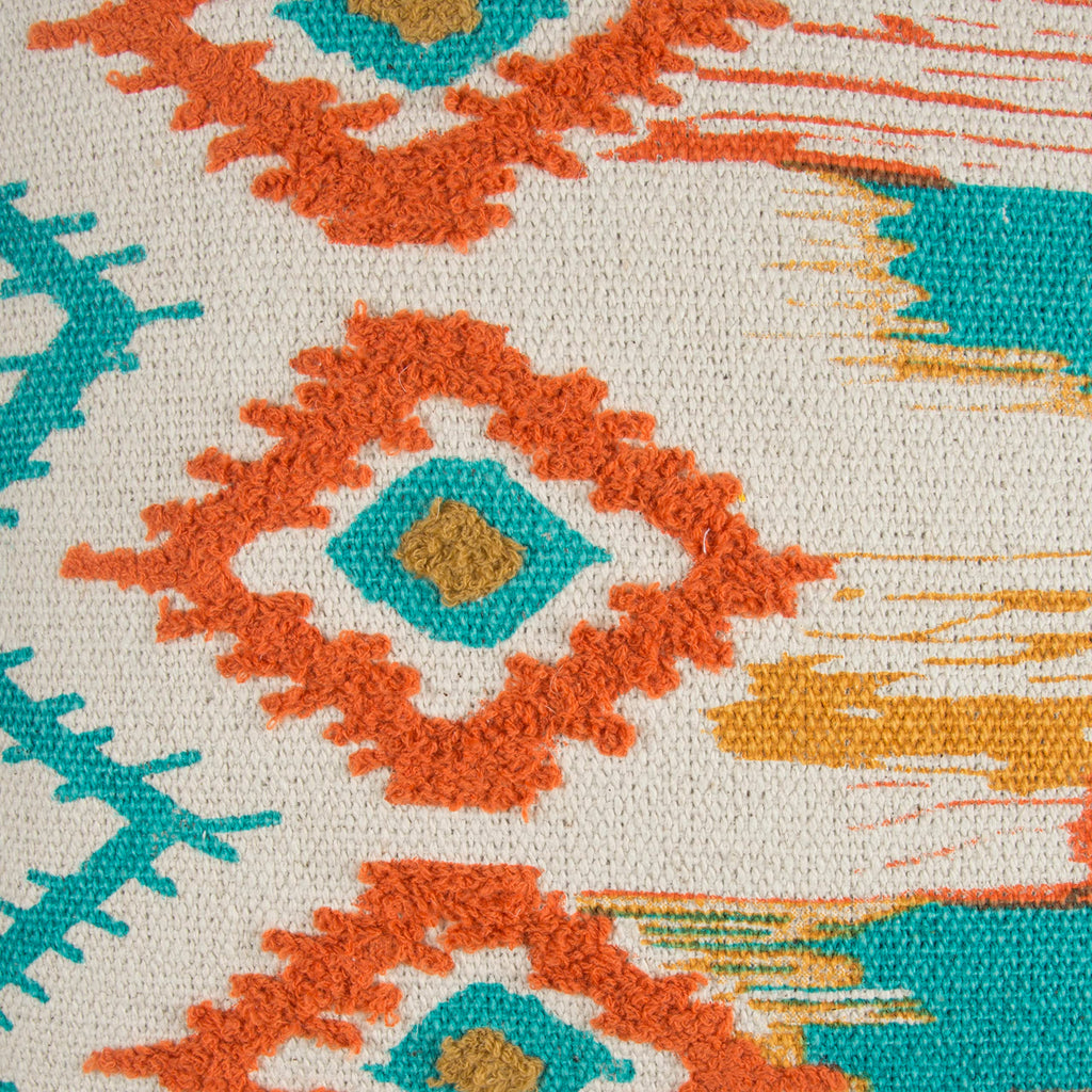 Rizzy Home | T12942 | Poly Fill Decorative Pillow | 20"X20" Orange/Blue/Yellow Stripe