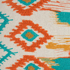 Rizzy Home | T12942 | Poly Fill Decorative Pillow | 20"X20" Orange/Blue/Yellow Stripe